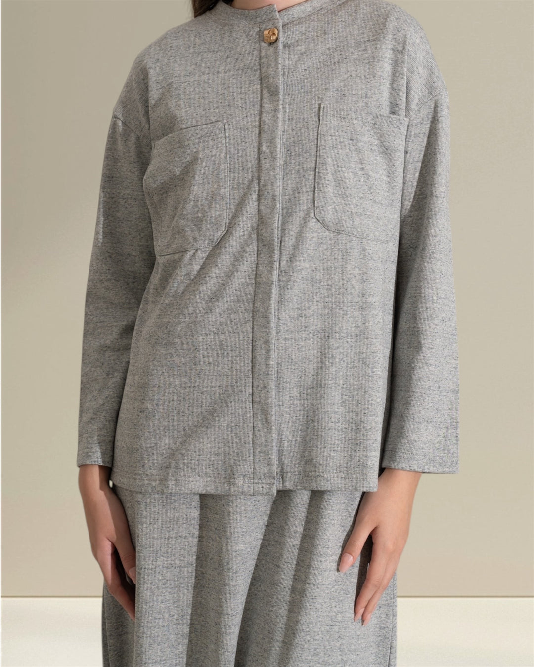 Asiyah nursing dress set with a cardigan, designed for breastfeeding moms, crafted from soft, breathable cotton. This set includes a modest nursing dress with discreet breastfeeding access and a matching cardigan, providing a complete outfit that combines comfort, style, and practicality.