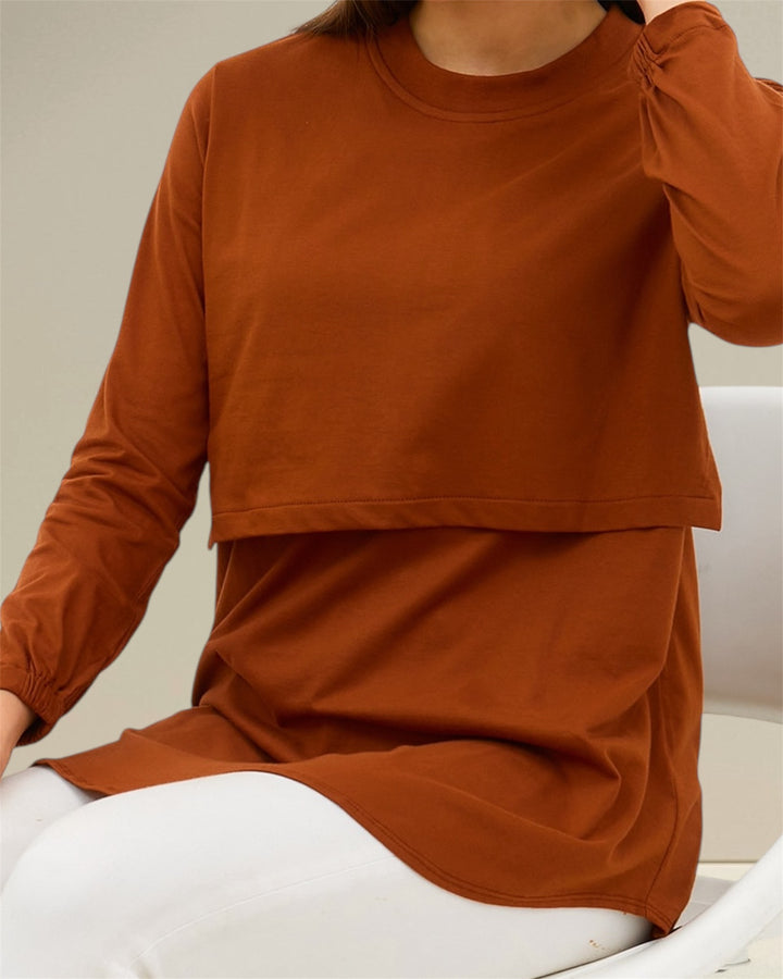 Breastfeeding Top SAFA | Cinnamon – easy-access design for discreet and convenient nursing.