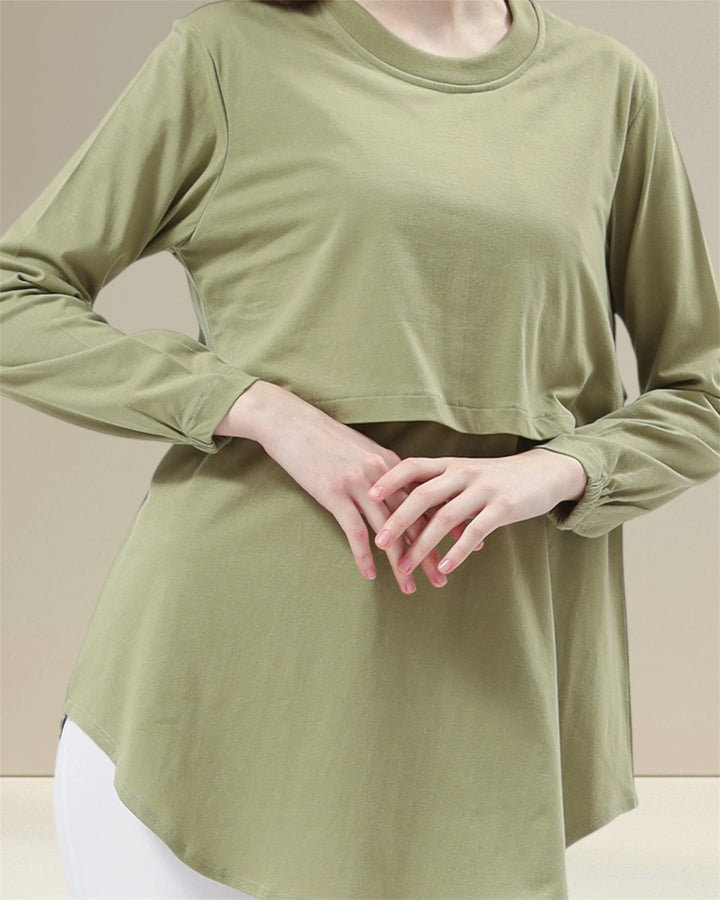 Breastfeeding Top SAFA | Olive Green - UMMI Collection