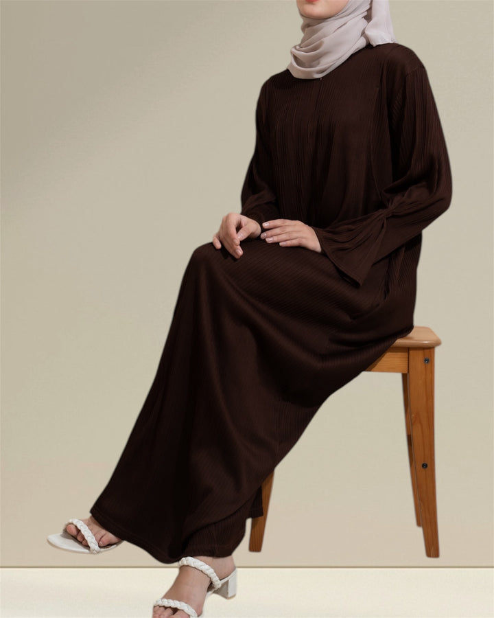 Nursing Abaya | Stylish Brown Dress for Easy Breastfeeding Access - UMMI Collection