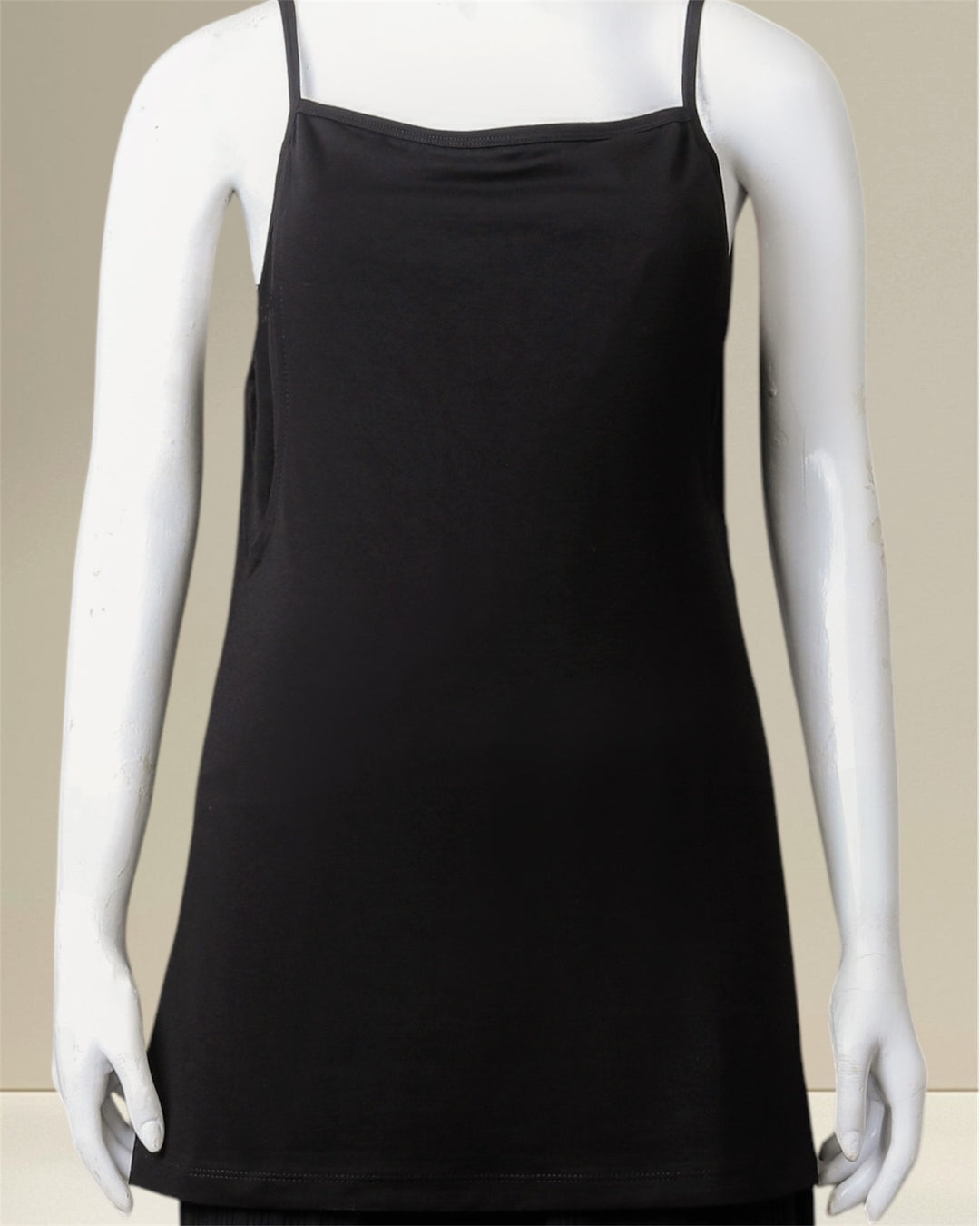 Black Nisa Nursing Vest designed for breastfeeding mums, combining comfort, practicality, and style. Features easy breastfeeding access for discreet nursing at home or on the go. Crafted from soft, breathable fabric, it offers a relaxed fit for all-day comfort. The modest design provides full coverage while maintaining an elegant, modern look. Ideal for layering or wearing alone, this versatile vest supports your breastfeeding journey with ease and style, making it a must-have for postpartum wardrobes.